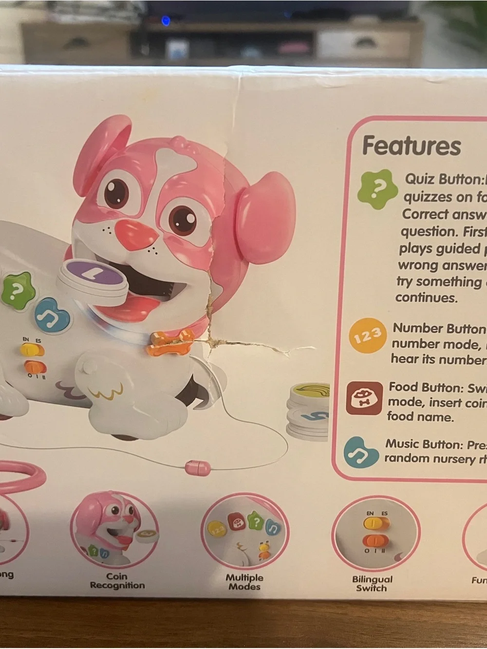 Bilingual Musical Pull & Chomp Puppy Toy